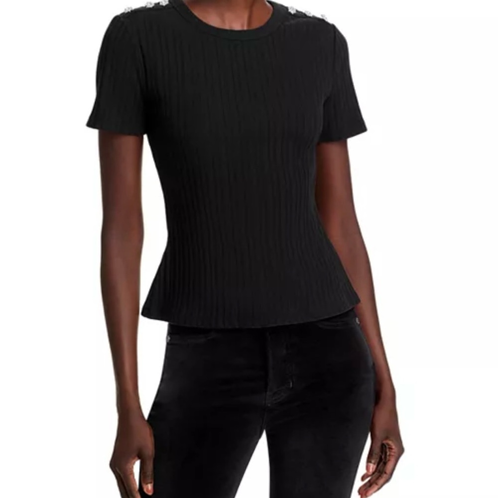 Veronica beardBlack Ribbed Women's Top L